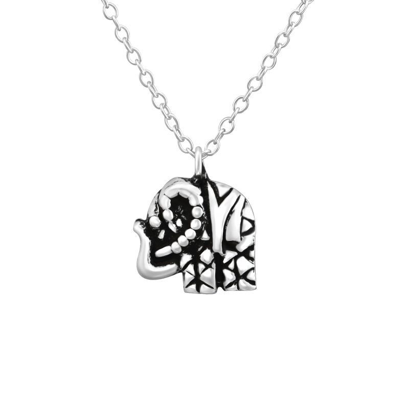 925 Sterling Silver Elephant Necklace (18 inch)