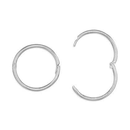 Silver Sleeper Hoop Earrings (13mm)