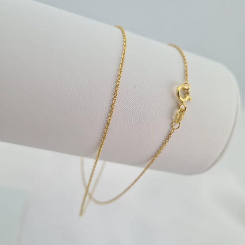 10ct Yellow Gold on 925 Sterling Silver Diamond Cut Anchor Chain - Image 3