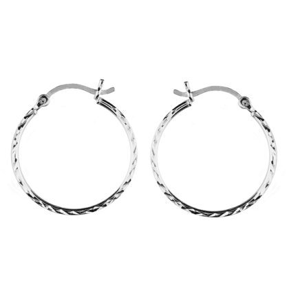 Silver Diamond Hoop Earrings (20mm)