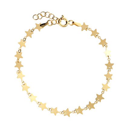 Yellow Gold Flat Star Bracelet