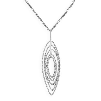 925 Sterling Silver Diamond Cut Pointed Adjustable Necklace (16-18') Gift Boxed