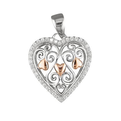 Sterling Silver Filigree Heart Pendant