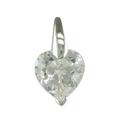 925 Sterling Silver Cubic Zirconia Heart Necklace