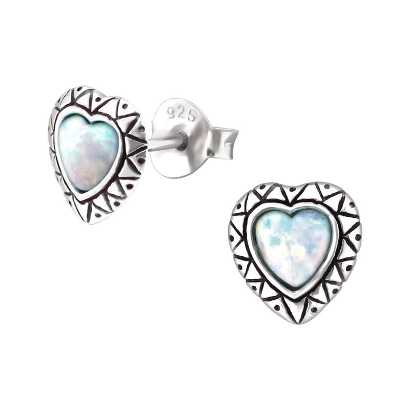 925 Silver heart studs