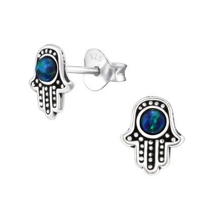 Silver Hamsa Earrings