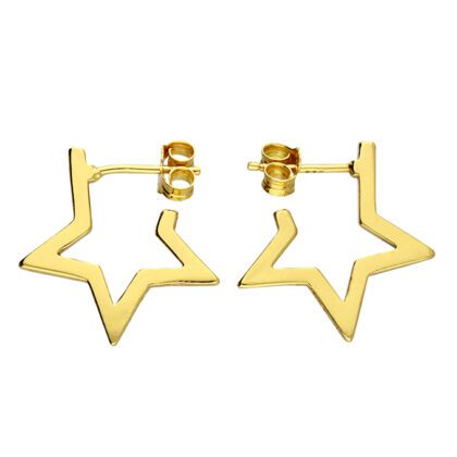 Gold 20mm Star Stud Hoops