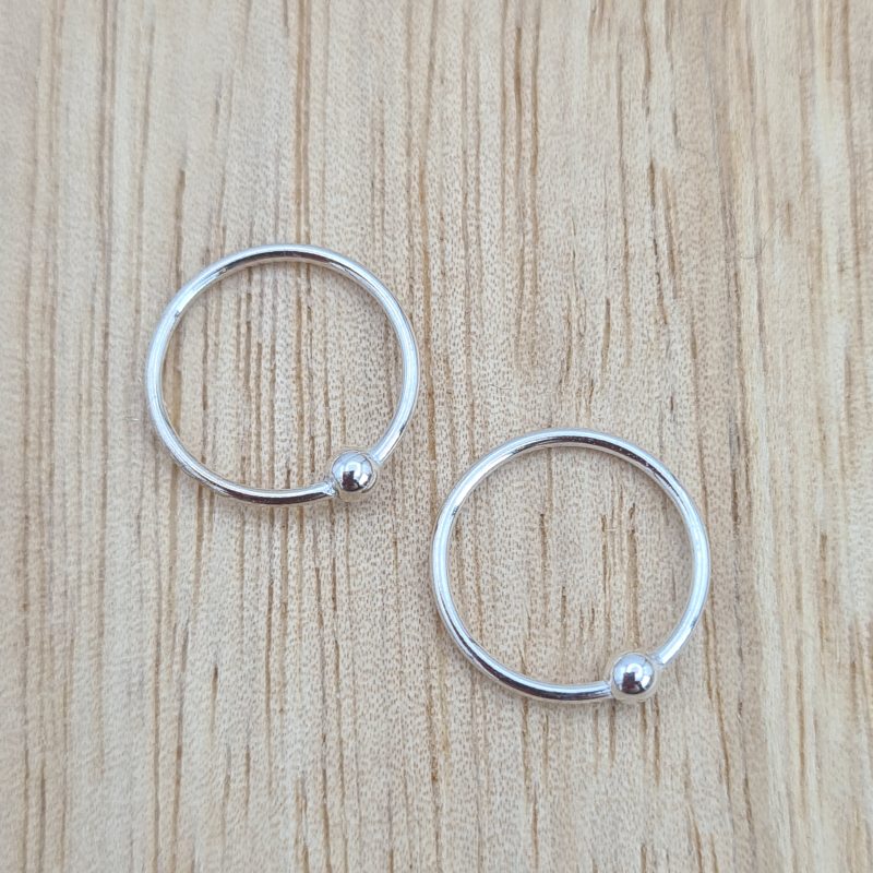 Silver 10mm nose rings