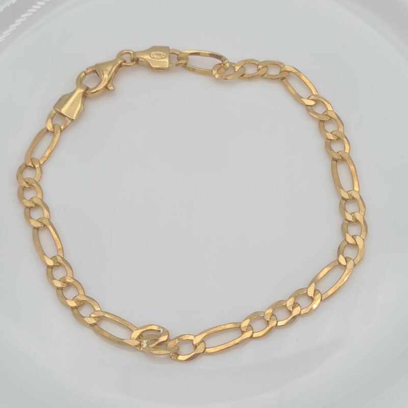 Sterling Silver 18ct Yellow Gold Round Oval Link Bracelet - Image 3