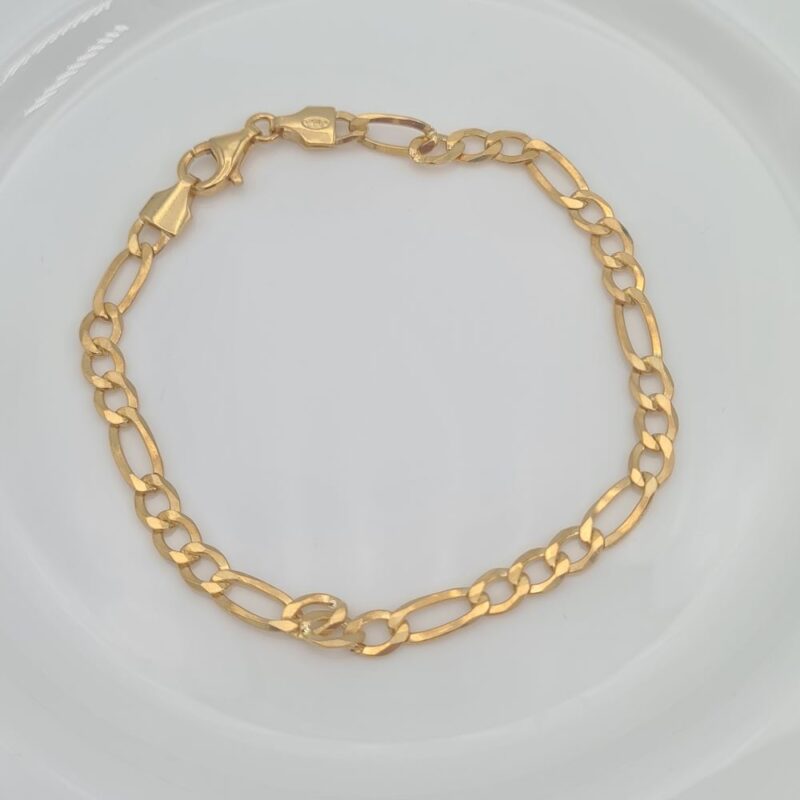 Sterling Silver 18ct Yellow Gold Round Oval Link Bracelet - Image 4