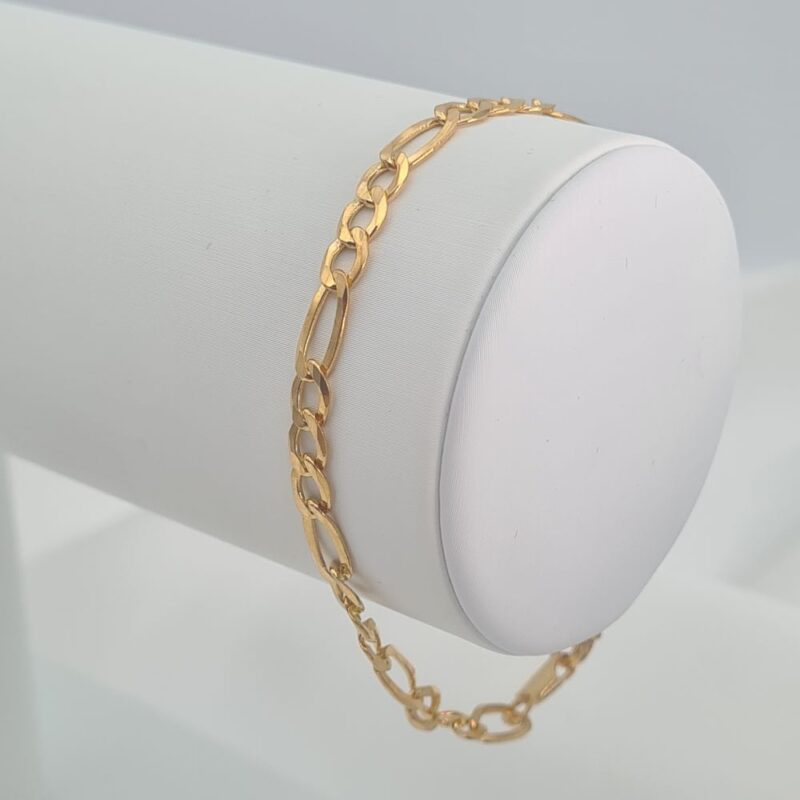 Sterling Silver 18ct Yellow Gold Round Oval Link Bracelet - Image 6