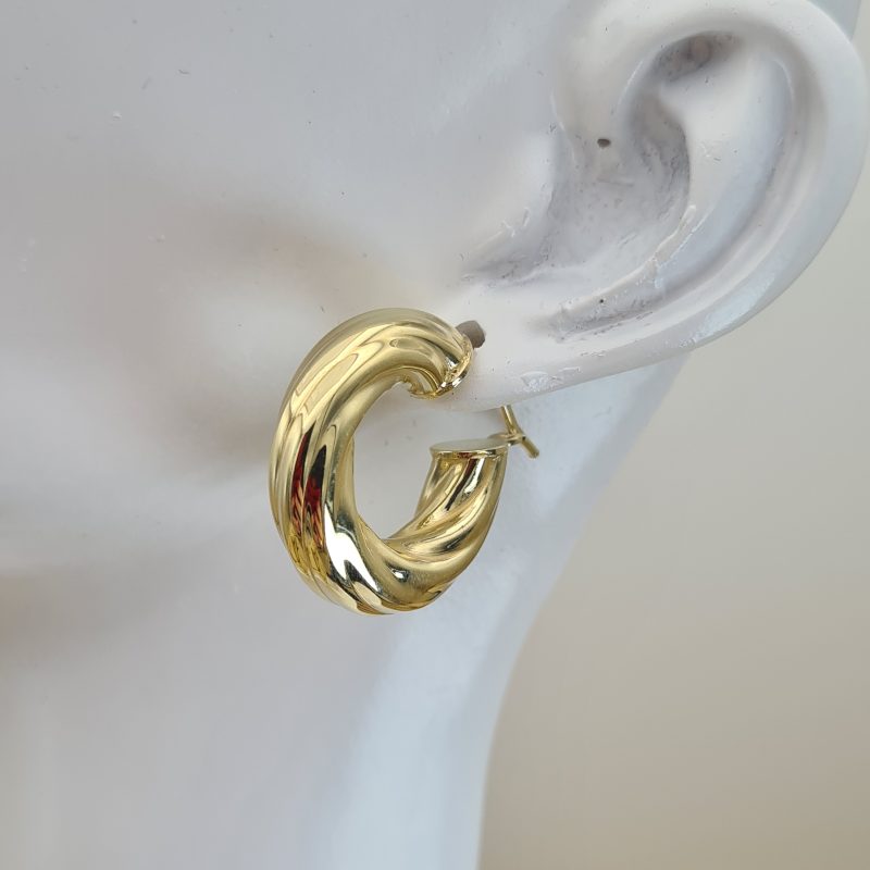 24ct Gold on 925 Sterling Silver Hoop Earrings