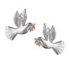 Silver Dove of Peace Stud Earrings