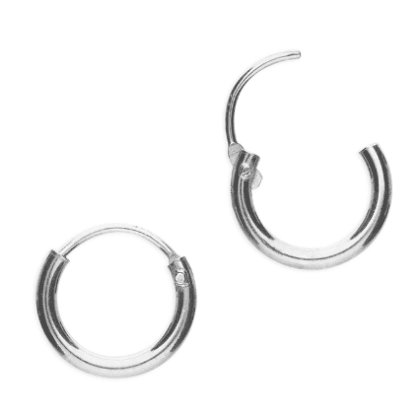 Silver 10mm Huggie Hoop Earrings