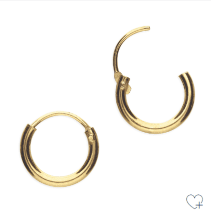 Unisex Gold 10mm Hoop Earrings