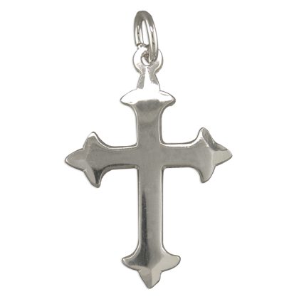 Sterling Silver Medieval Style Cross Pendant & Chain