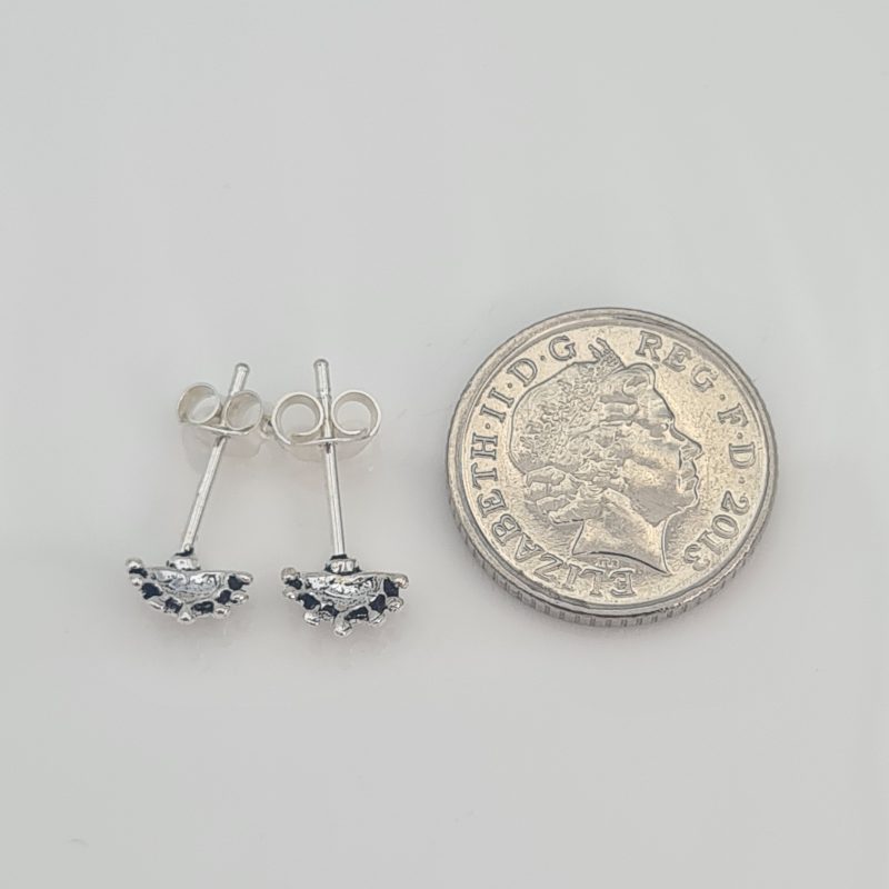 Unisex 925 Sterling Silver Crown Ear Stud Earrings Gift Boxed - Image 3