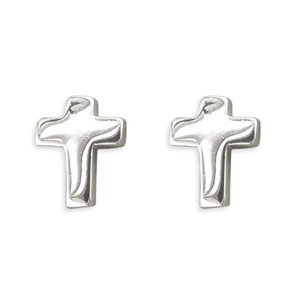 Silver Cross Stud Earrings