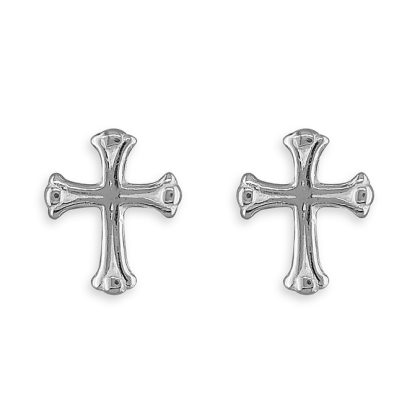 Silver Gothic Cross Earrings