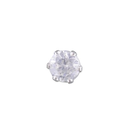 Sterling Silver Round Cubic Zirconia Stud Earring