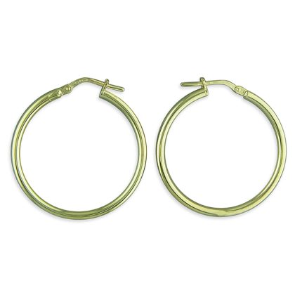 18ct Gold on 925 Sterling Silver 30mm Hoop Earrings