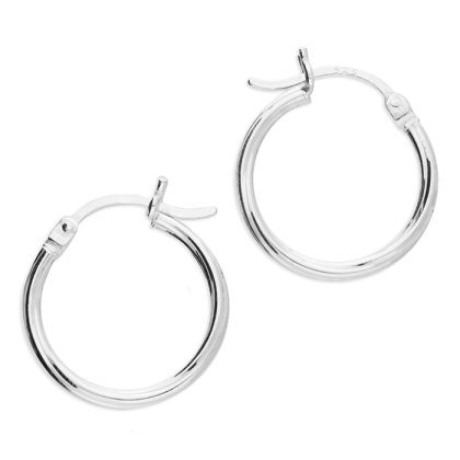 Silver Twisted Hoop Earrings 15mm