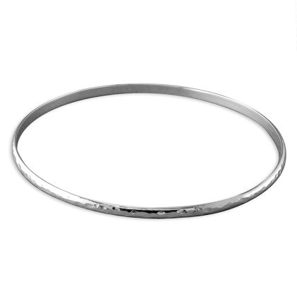 Sterling Silver Single Hammered Bangle