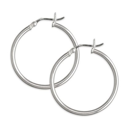 Silver 28mm Creole Hoop Earrings