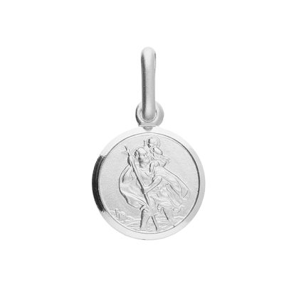 Children's 925 Sterling Silver Tiny St Christopher Pendant and Chain