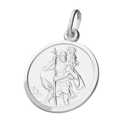 Silver St Christopher on Diamond Cut Chain