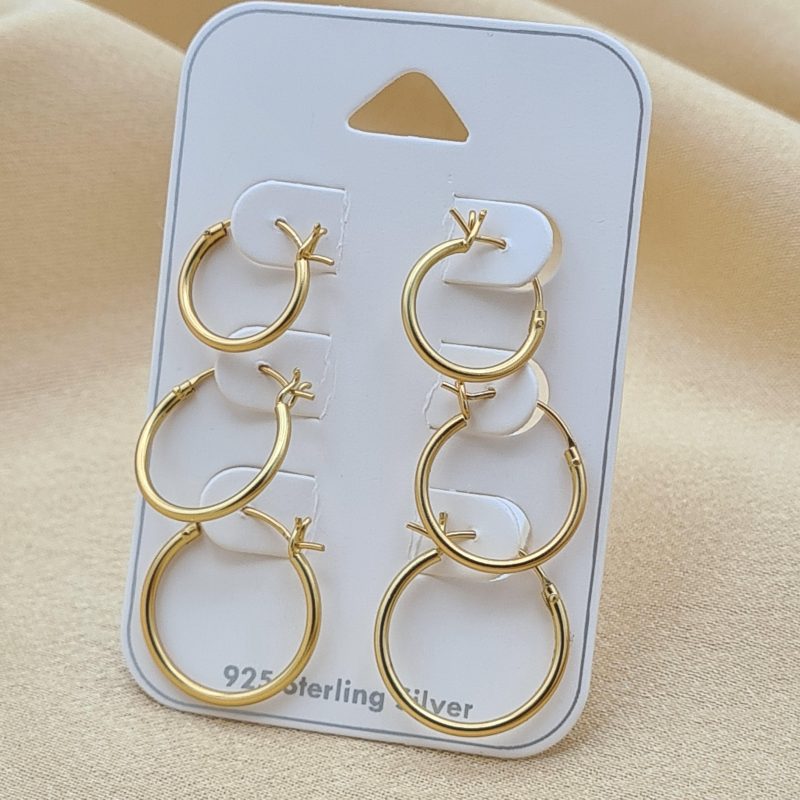 Yellow Gold Set of 3 Hoops - Image 2