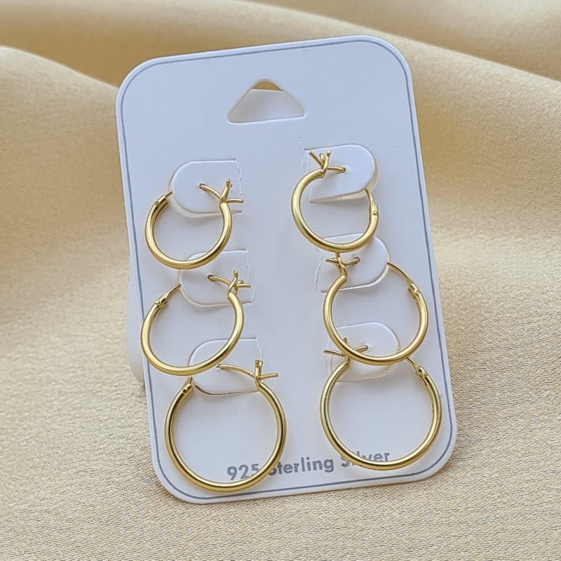 Yellow Gold Set of 3 Hoops - Image 3