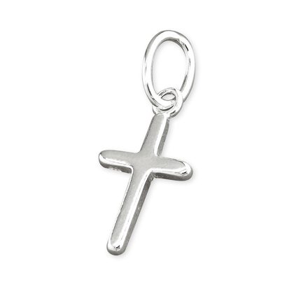 Sterling Silver Small Rounded Cross Necklace