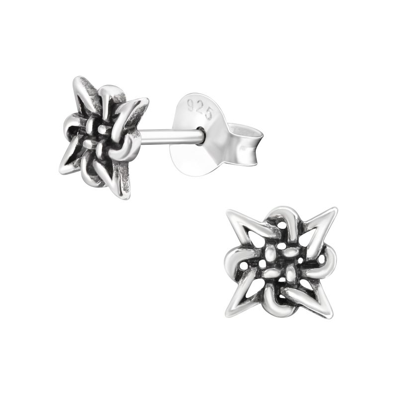 Silver Celtic Knot Spike Earrings