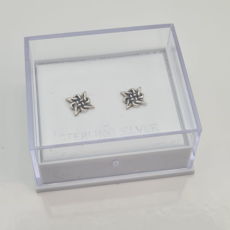 Silver Celtic Knot Spike Earrings - Image 5