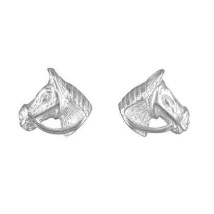 925 Silver Horses Head Stud Earrings