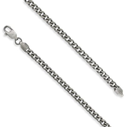 Men's Oxidised Curb Bracelet 8.25 Inch