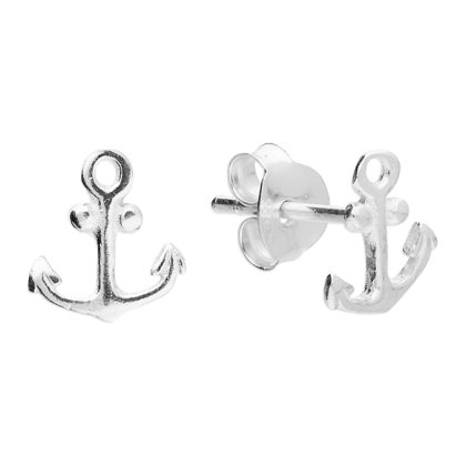 925 Sterling Silver Anchor Stud Earrings