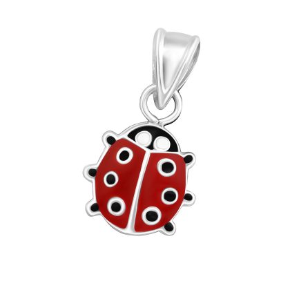 Children's 925 Silver Ladybird Bear Necklace