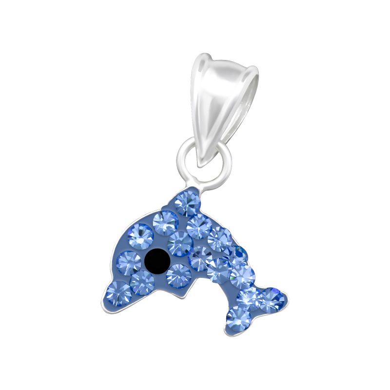 Children's 925 Silver Dolphin Cubic Zirconia Necklace