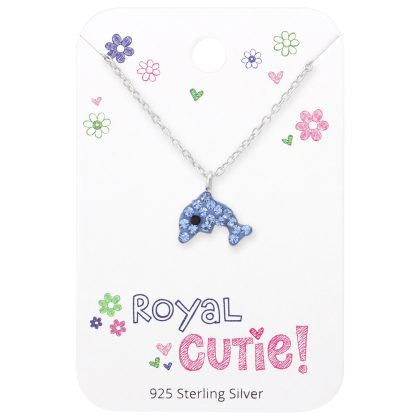 Children's 925 Silver Dolphin Cubic Zirconia Necklace