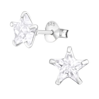 925 Sterling Silver 9mm Star Stud Earrings