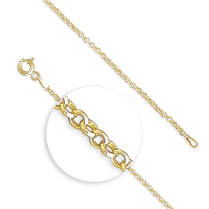 10ct Yellow Gold on 925 Sterling Silver Belcher Chain