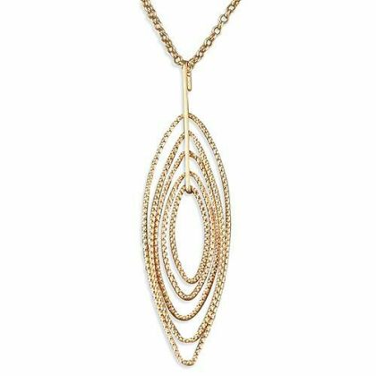 14ct Rose Gold on 925 Sterling Silver Adjustable Diamond Cut Pointed Necklace 16-18 Inches