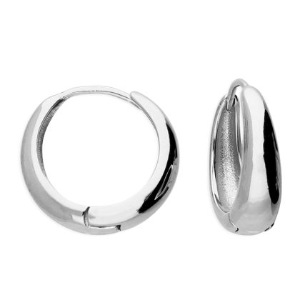 925 Silver Tapered Hinged Hoop Earrings (16mm)