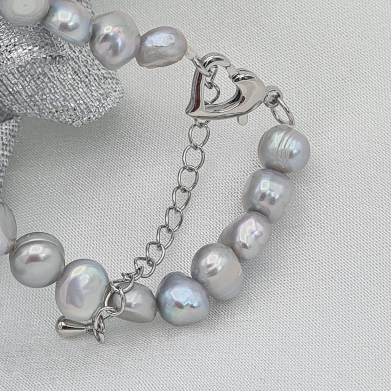 Freshwater Silver Grey Pearl Necklace 18 Inches - Image 2