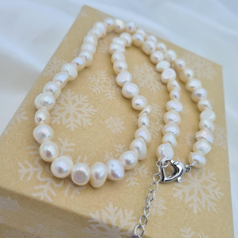 White Freshwater Pearl Necklace 16 Inches