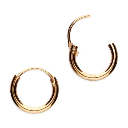 18ct Rose Gold on 925 Silver 10mm Huggie Hoop Earrings