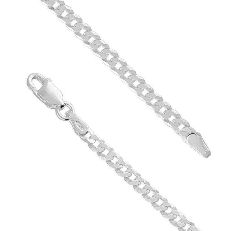 Sterling Silver 18 Inch Flat Curb Chain