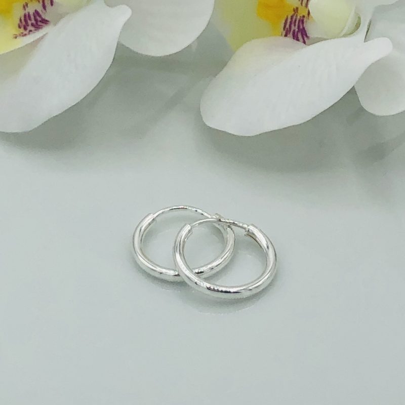 925 Sterling Silver 18mm Top Hinged Hoop Earrings - Image 2